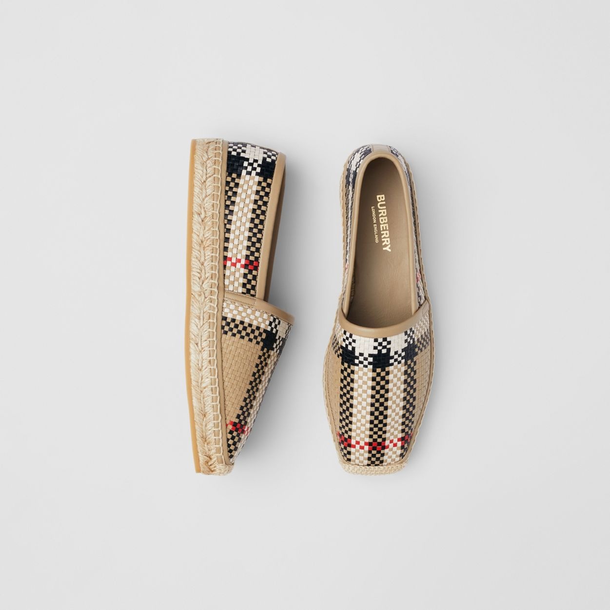 Latticed Leather Espadrilles - 2