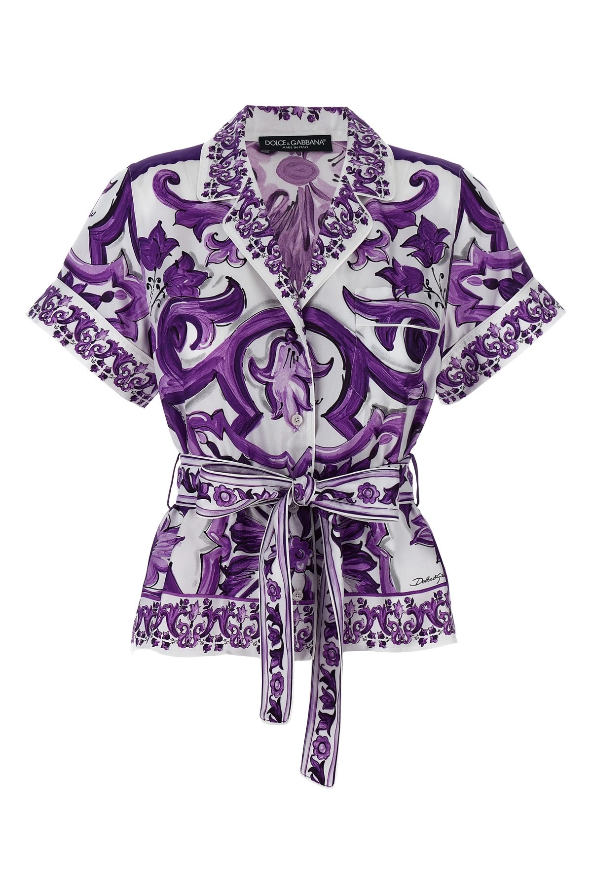 'Maiolica' print pajama shirt - 1