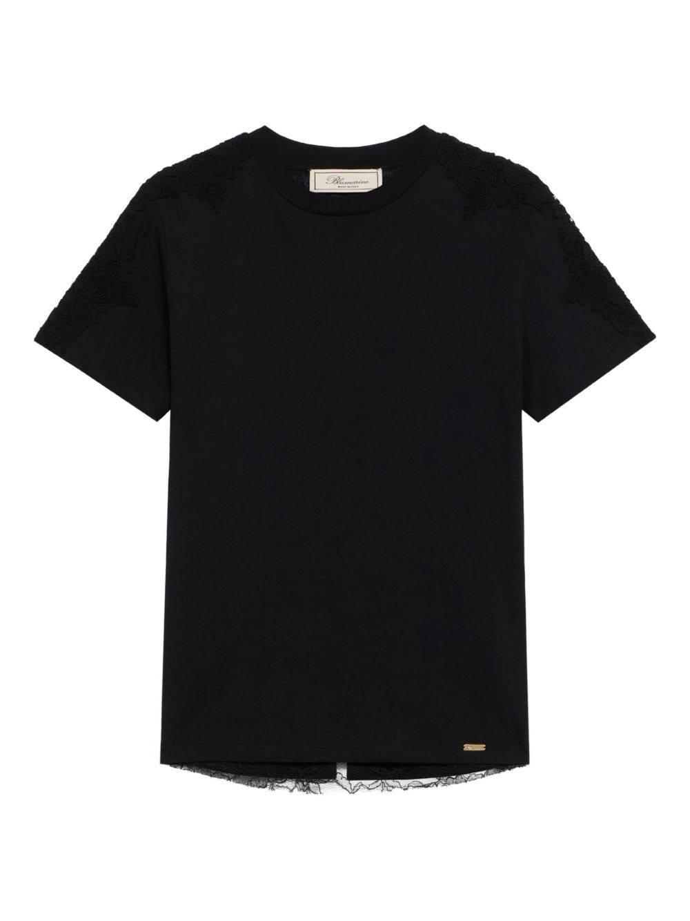 lace-trim T-shirt - 1