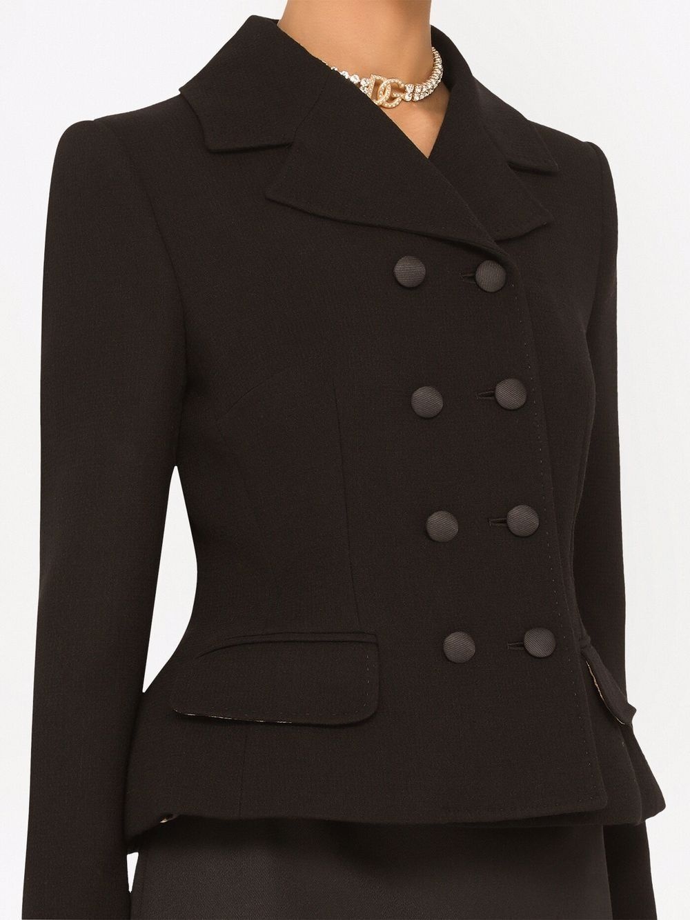 notched-collar double-breasted blazer - 5