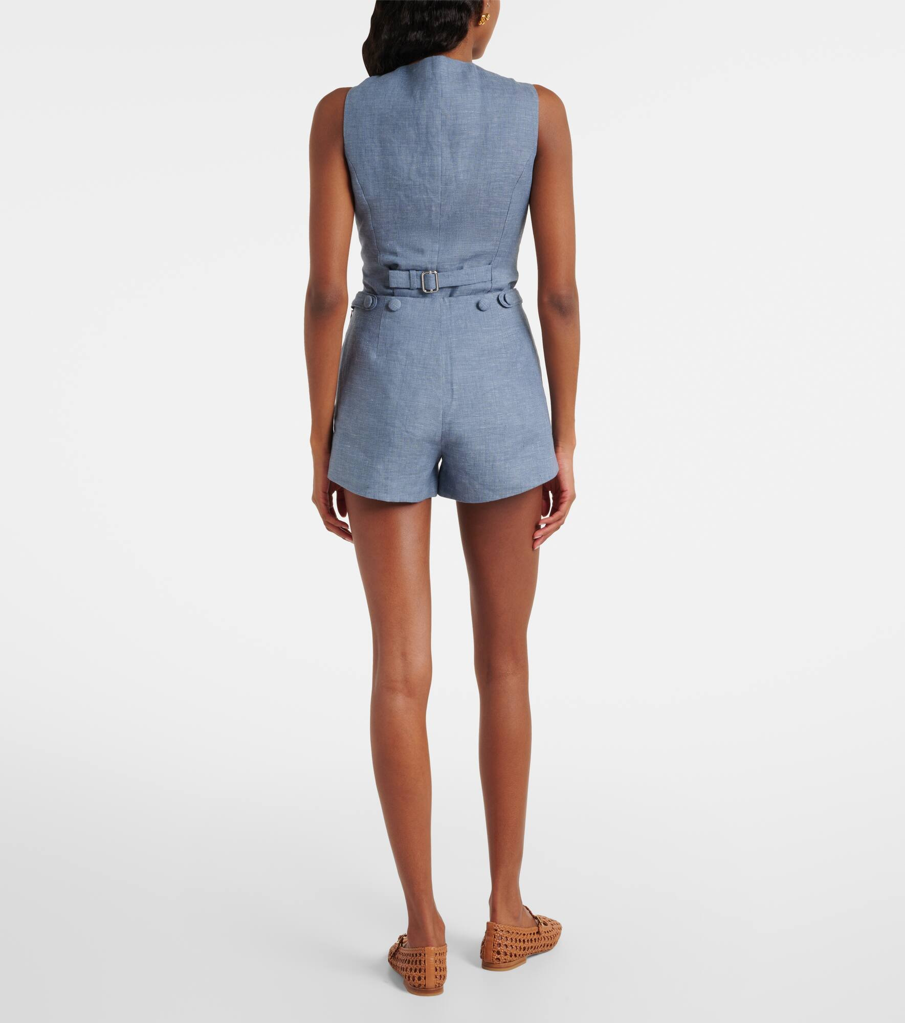 Thea high-rise linen shorts - 3