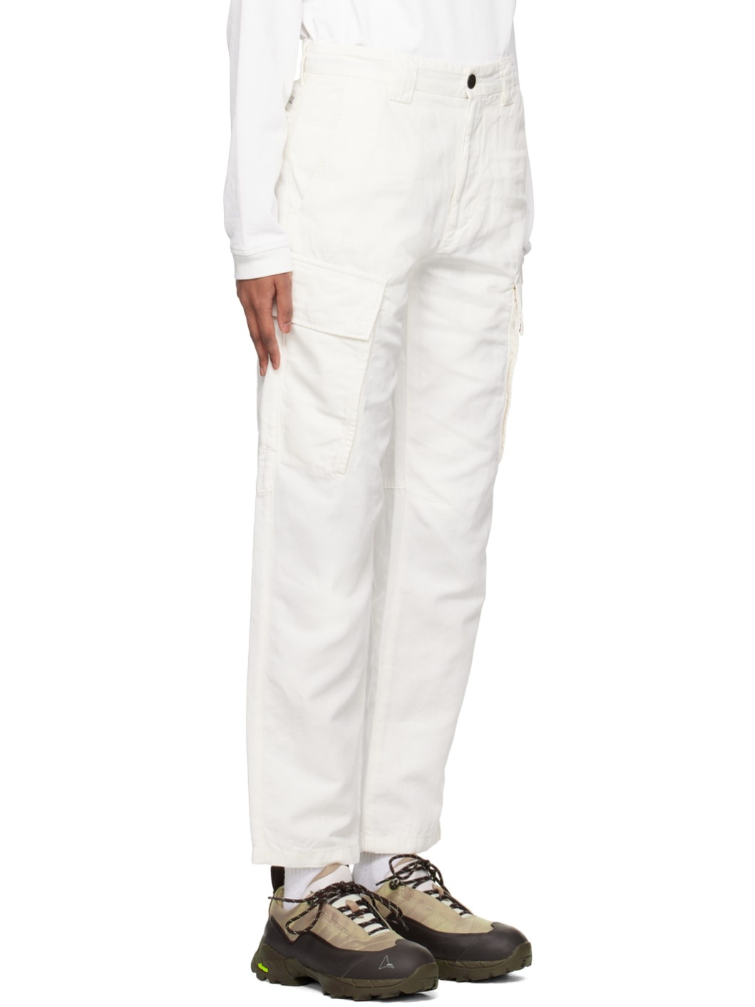 White Lens Cargo Pants - 4