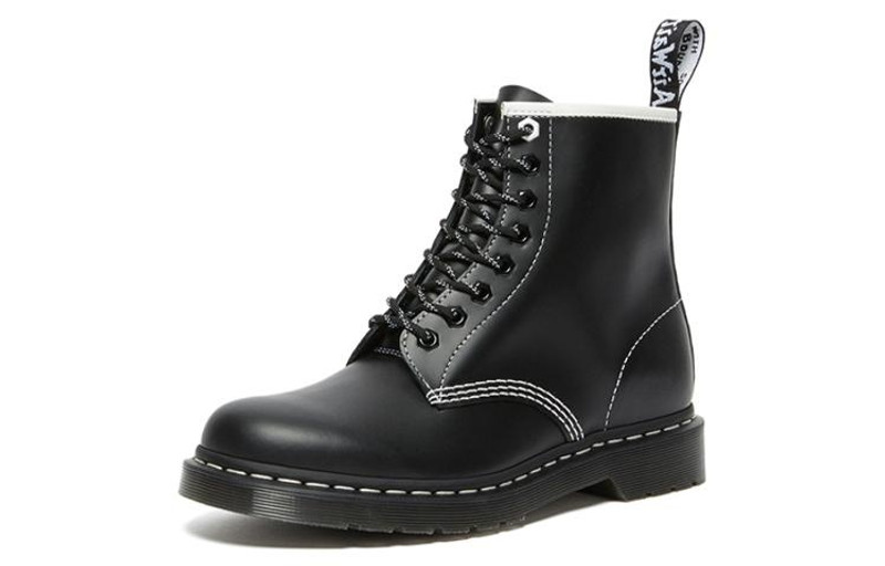 Dr. Martens Dr.Martens 1460 Contrast Stitch Leather Lace Up Boots 'Black Smooth Leather' 27303001 outlook