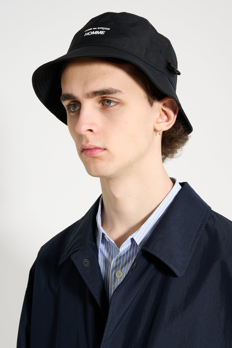 COMME DES GARÇONS HOMME LOGO BUCKET HAT BLACK 3