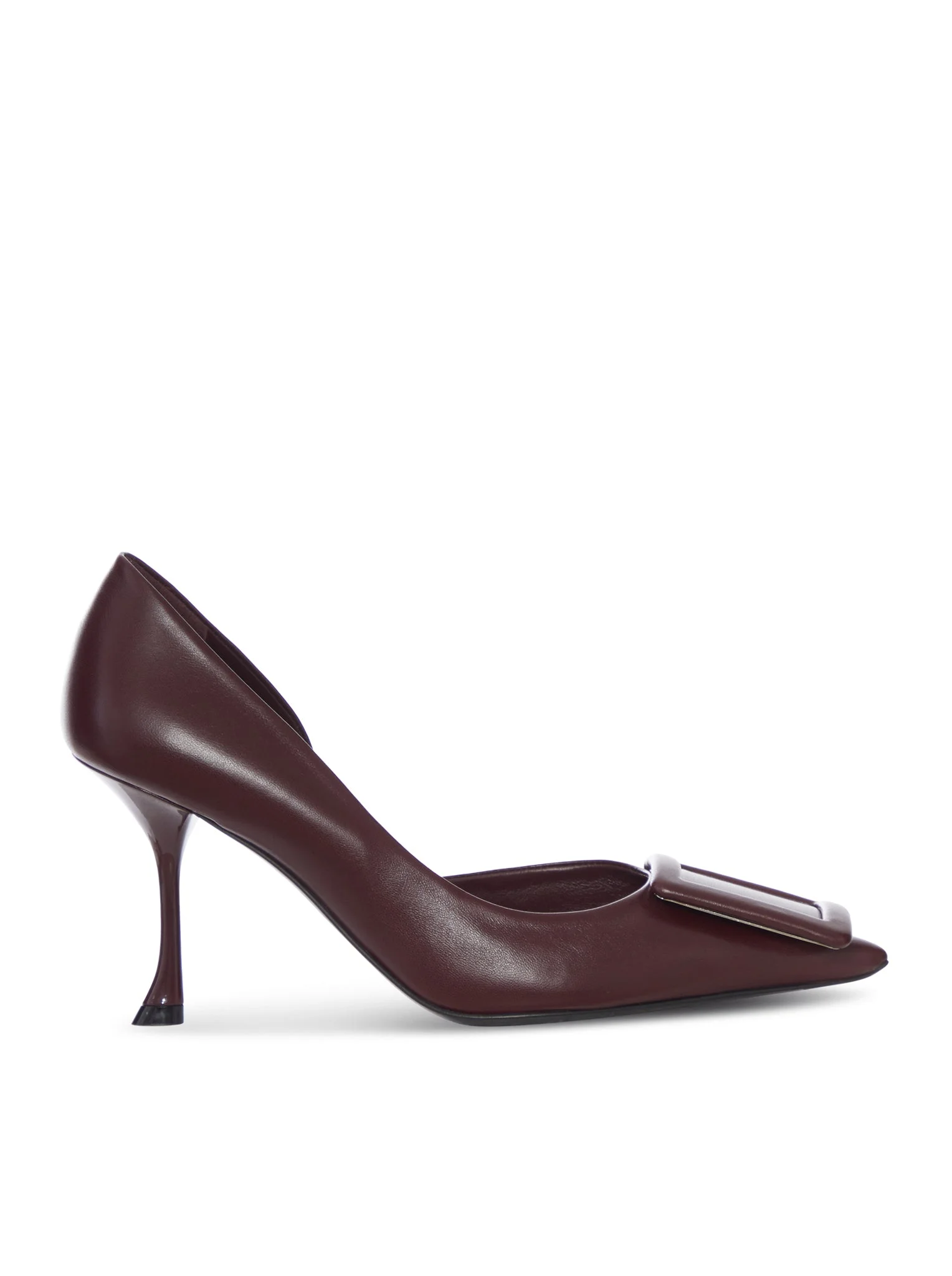 LEATHER DÉCOLLETÉ WITH TONE-ON-TONE BUCKLE - 1