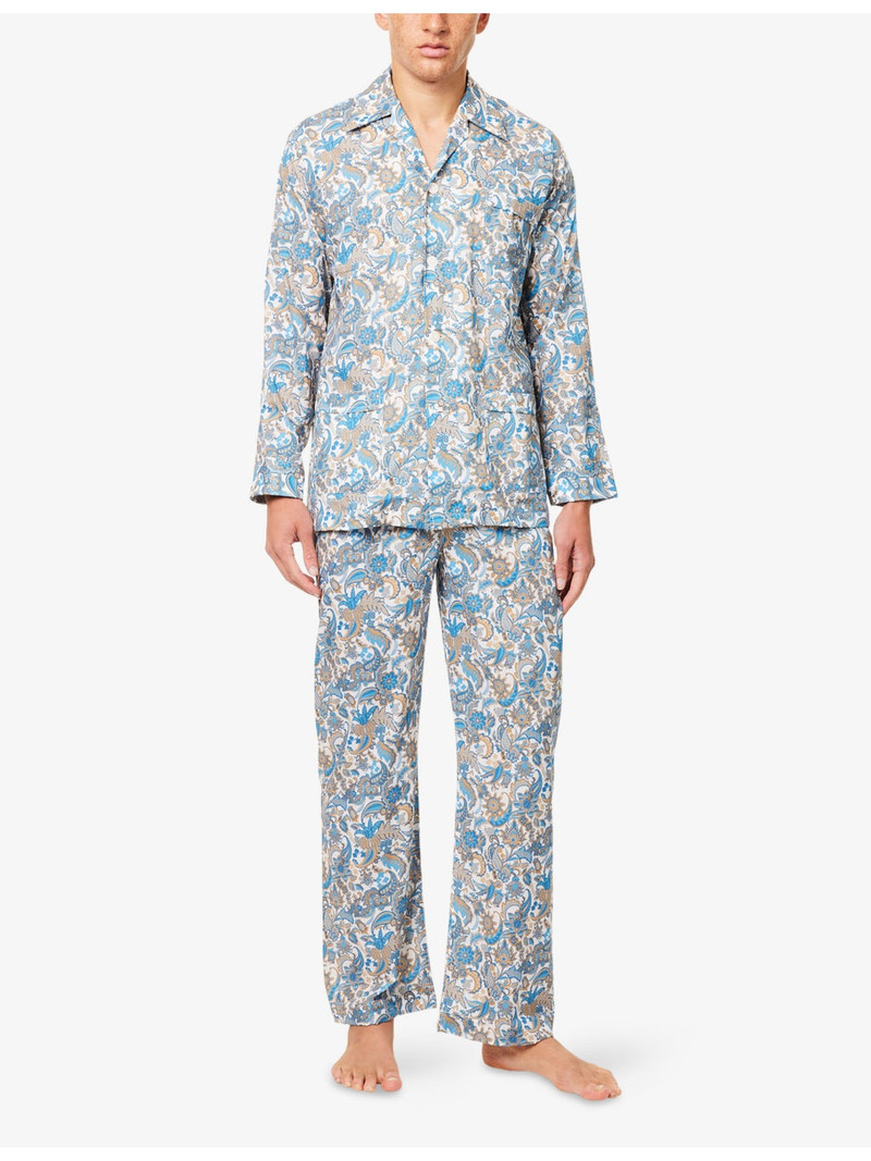 Derek Rose Ledbury Floral-Print Cotton Pyjamas outlook