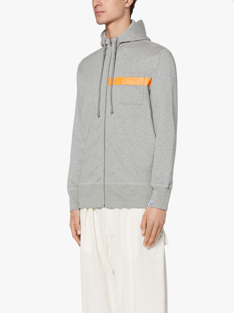 GREY X ORANGE COTTON HOODED SWEATSHIRT | GJM-208 3
