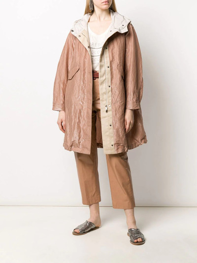 Brunello Cucinelli oversized wrinkled-effect coat outlook