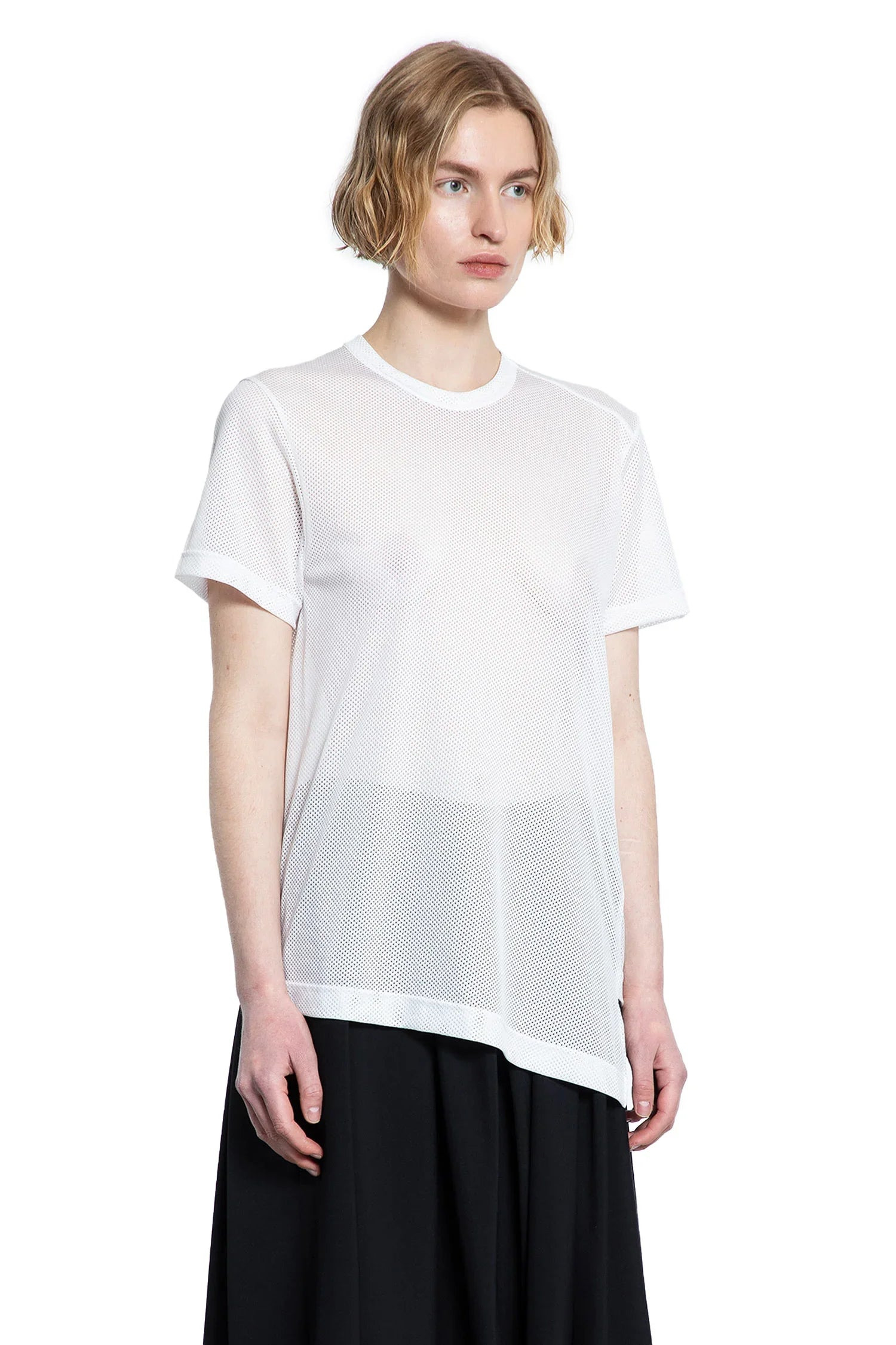 Asymmetric-Nylon-Mesh-T-Shirt - 2