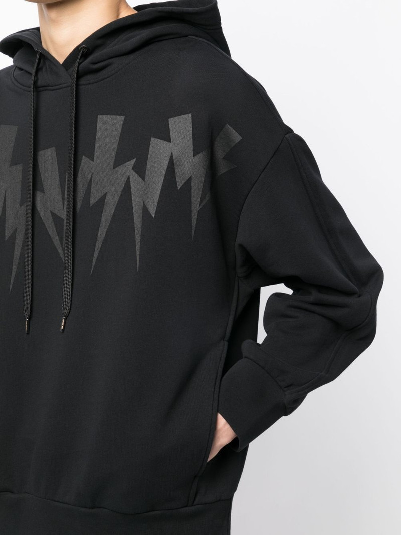 Thunderbolt-print cotton hoodie 5