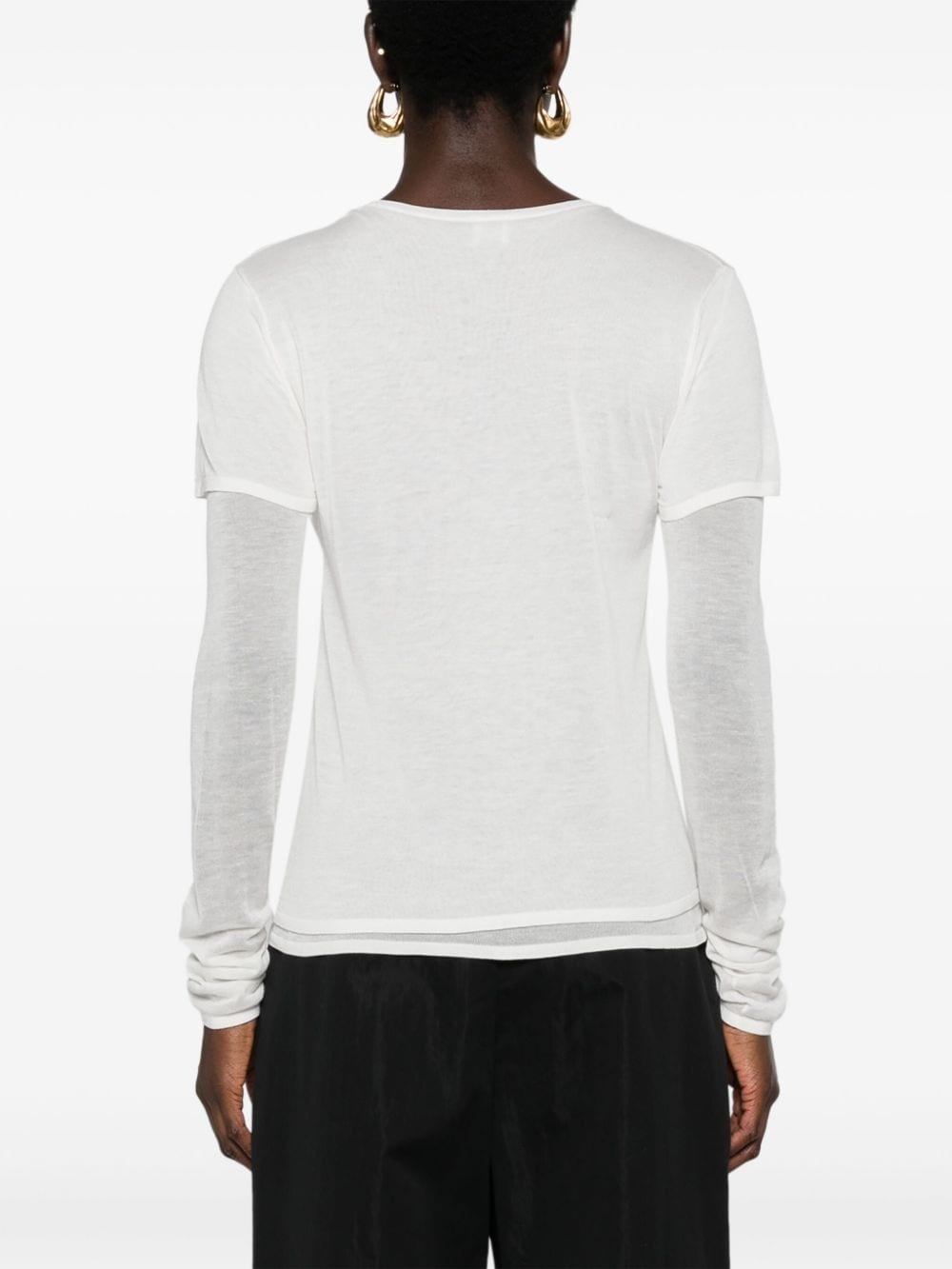 layered fine-knit jumper - 4