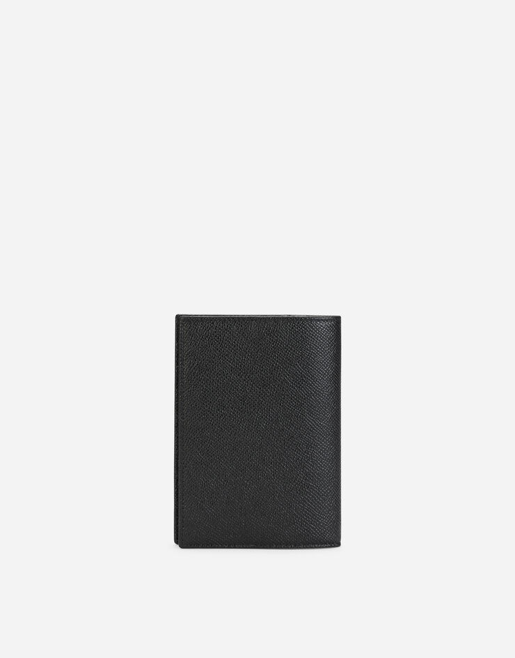 Dauphine calfskin passport holder with branded plate - 3