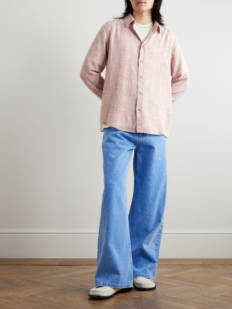 God’s True Cashmere Space-Dyed Cashmere and Wool-Blend Gauze Shirt Pink outlook