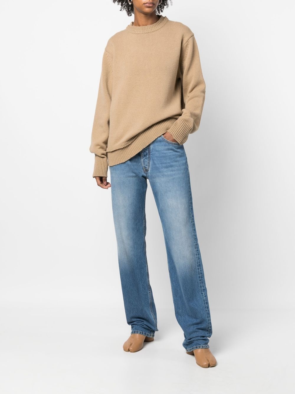 crew-neck layered jumper - 2