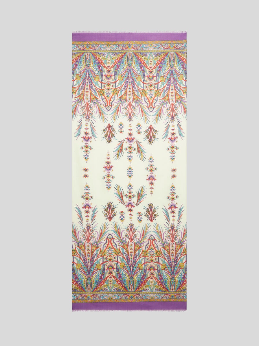 PAISLEY SILK AND CASHMERE SCARF - 2