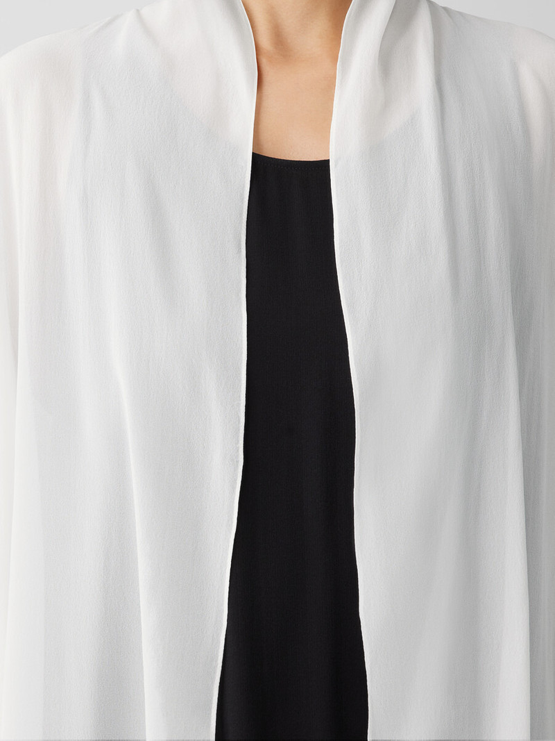 Sheer Silk Georgette High Collar Jacket 5