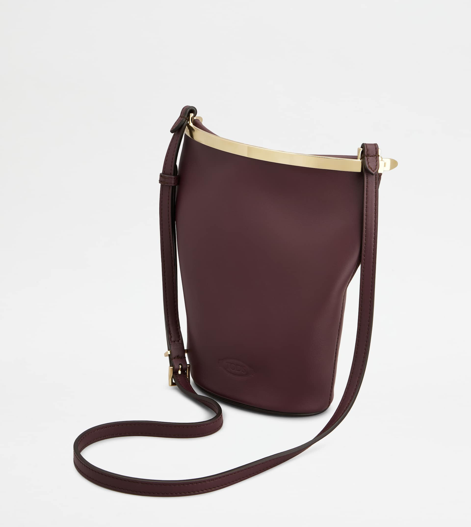 TOD'S MAGENTA BAG BUCKET BAG IN LEATHER MINI - BURGUNDY - 6