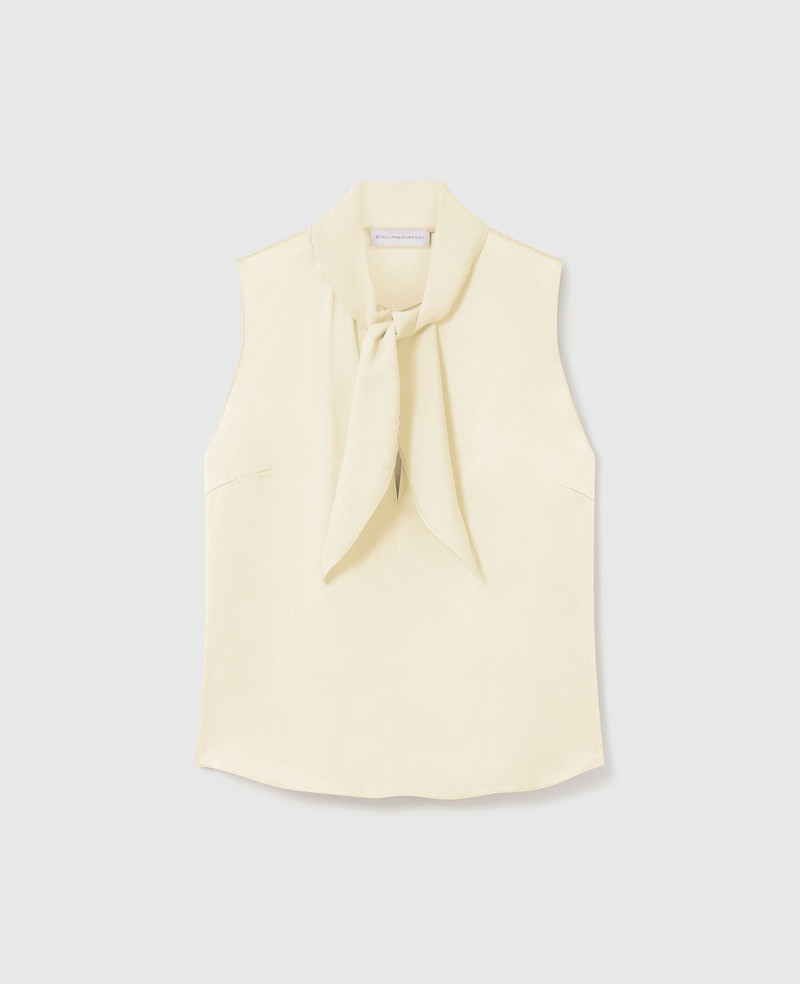 Tie-Neck Sleeveless Satin Top 1