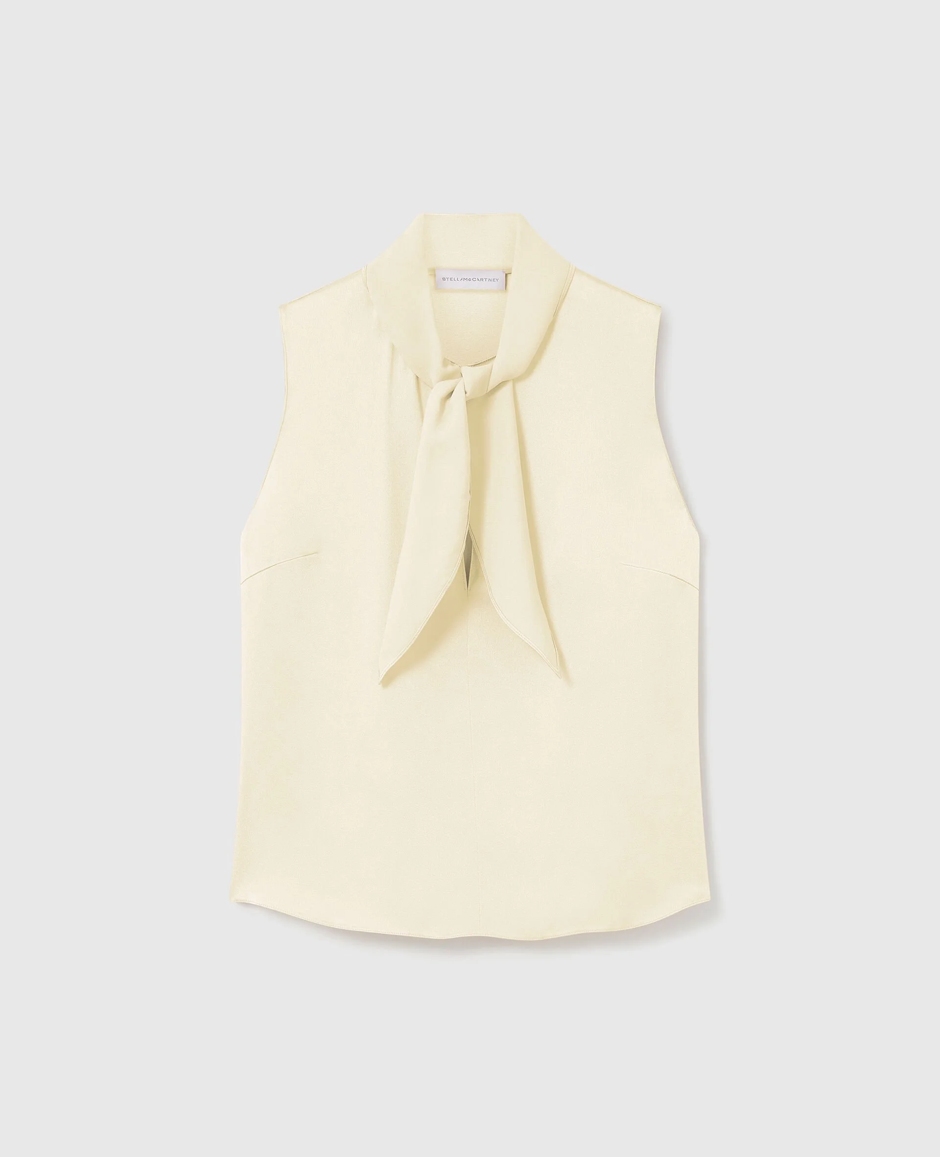 Tie-Neck Sleeveless Satin Top - 1