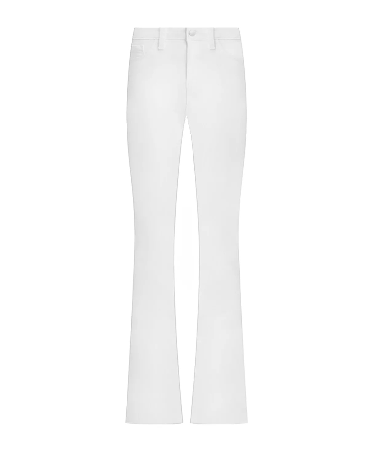 Selma Cotton Stretch High Rise Bootcut Jeans in Blanc - 5