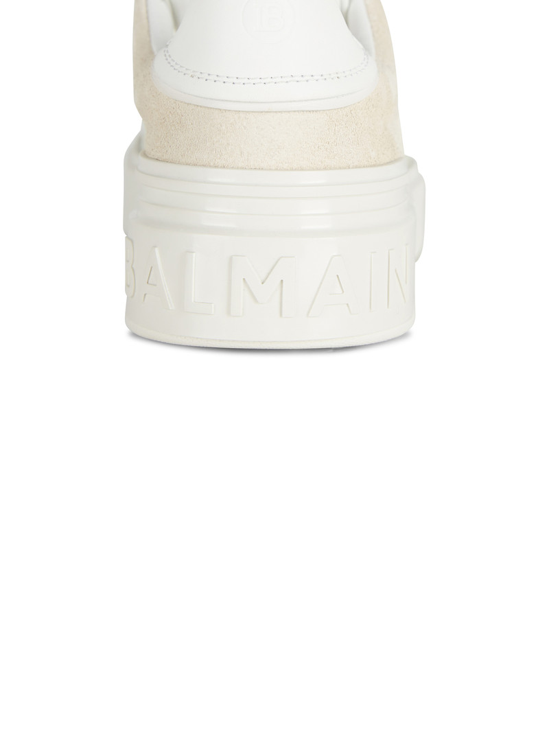 Balmain B-Court monogrammed nylon and leather trainers outlook