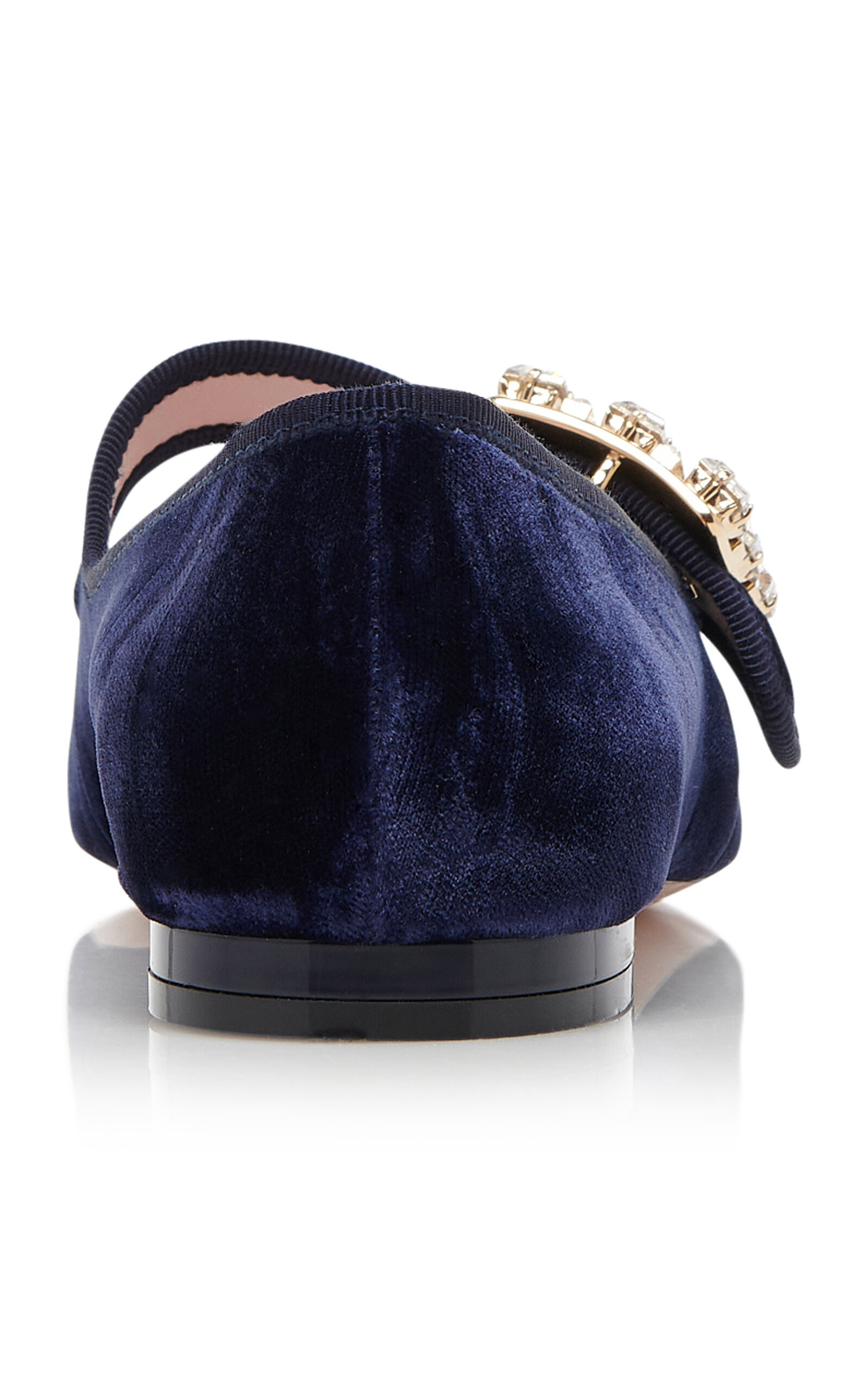 Tres Vivier Velvet Flats navy - 5