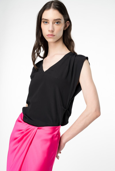 PINKO SILK-BLEND BLOUSE WITH CURVED HEM outlook