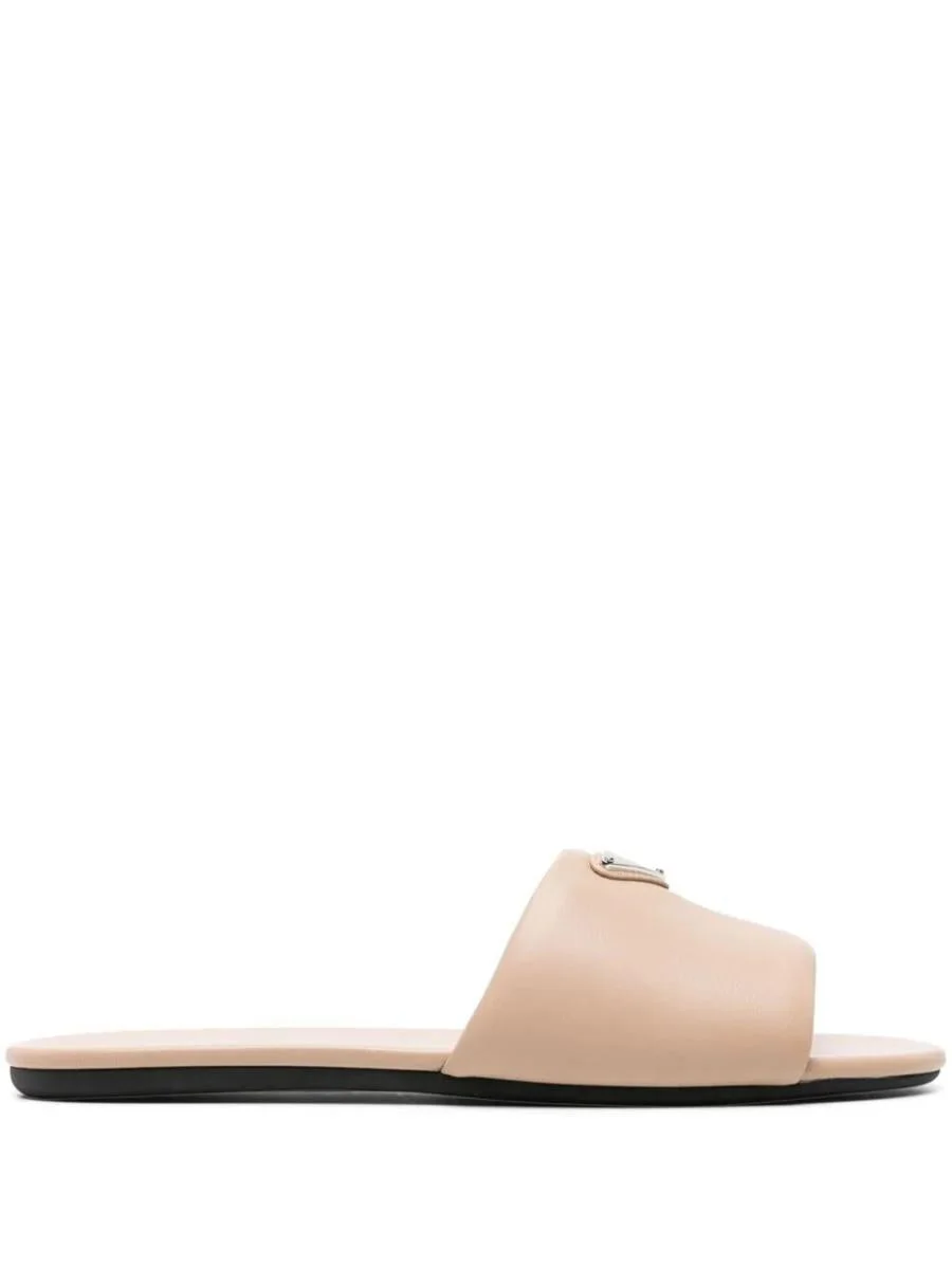 Prada Leather Slide Sandals Shoes - 1