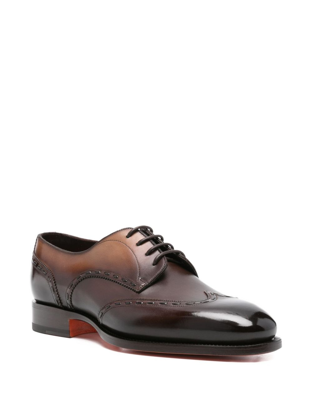 leather stitching-detail shoes - 2