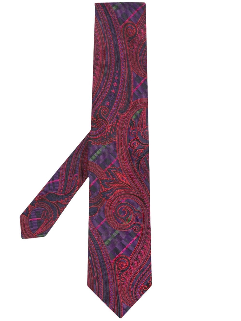 paisley-print silk tie - 1