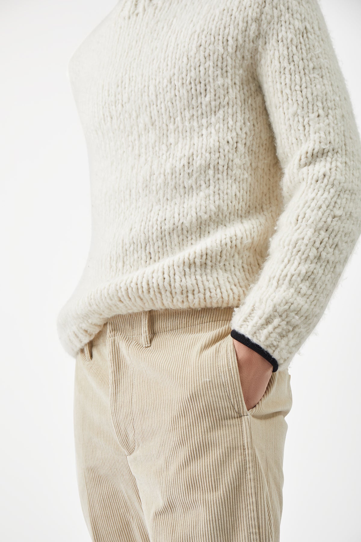 Lawrence Knit Sweater in Ivory Welfat Cashmere - 6
