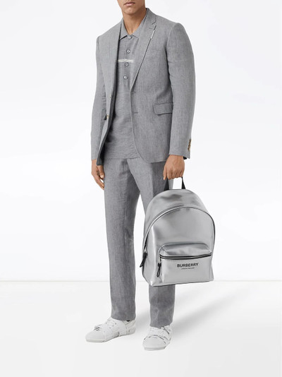 Burberry metallic logo backpack outlook