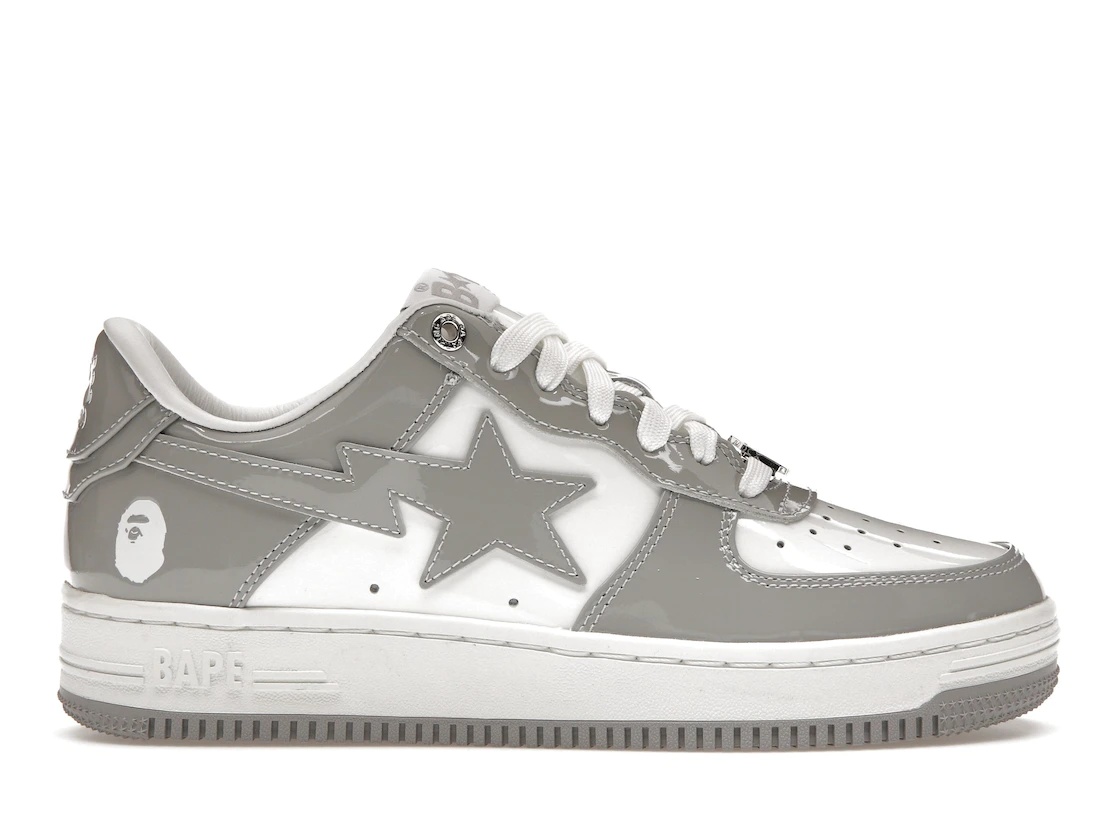 A Bathing Ape Bape Sta Patent Leather White Grey (2023) - 1