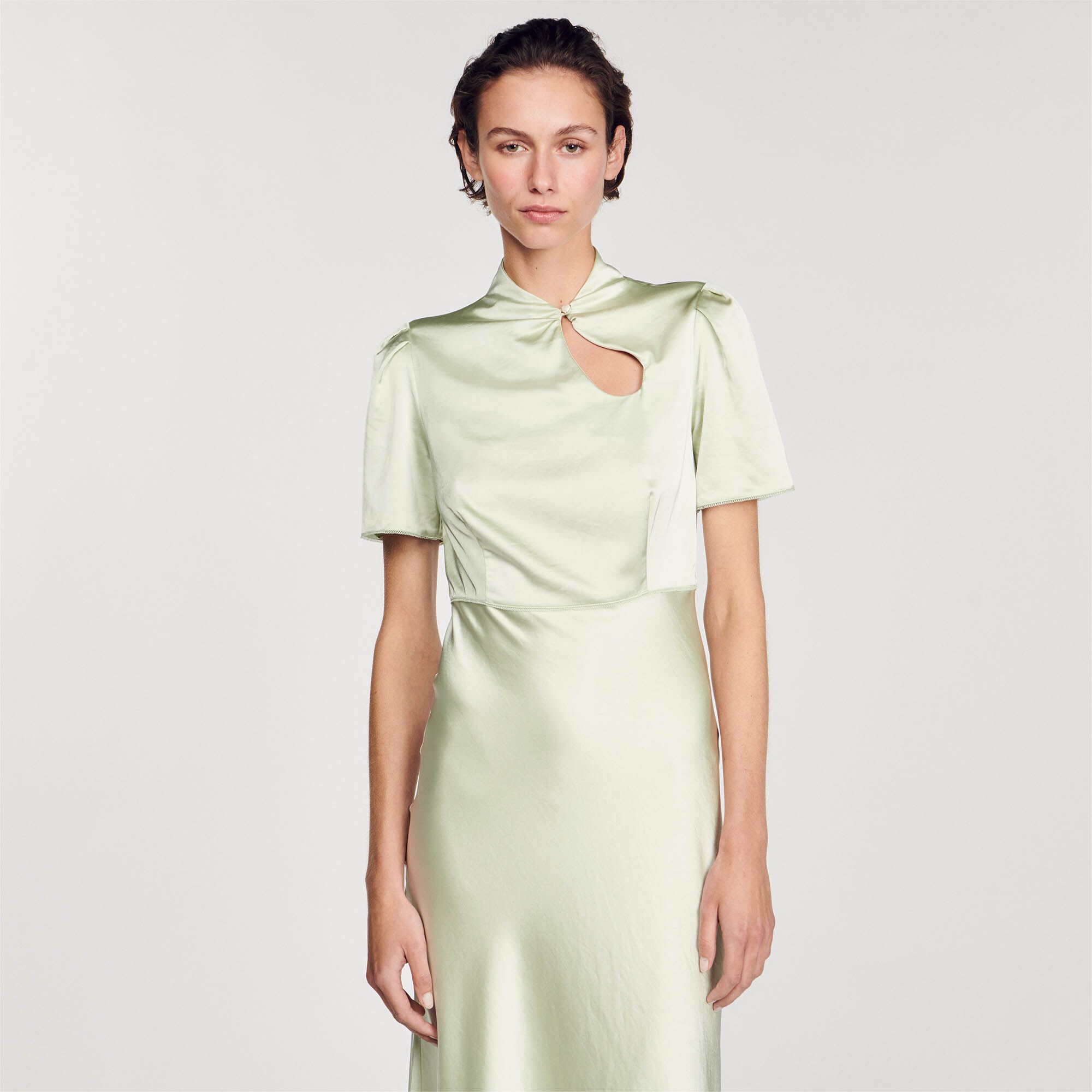 SATIN-EFFECT MAXI DRESS - 5
