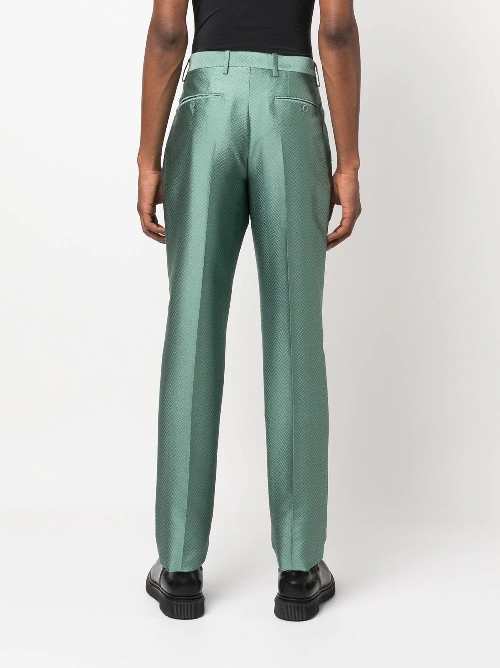 herring-bone tailored trousers - 4