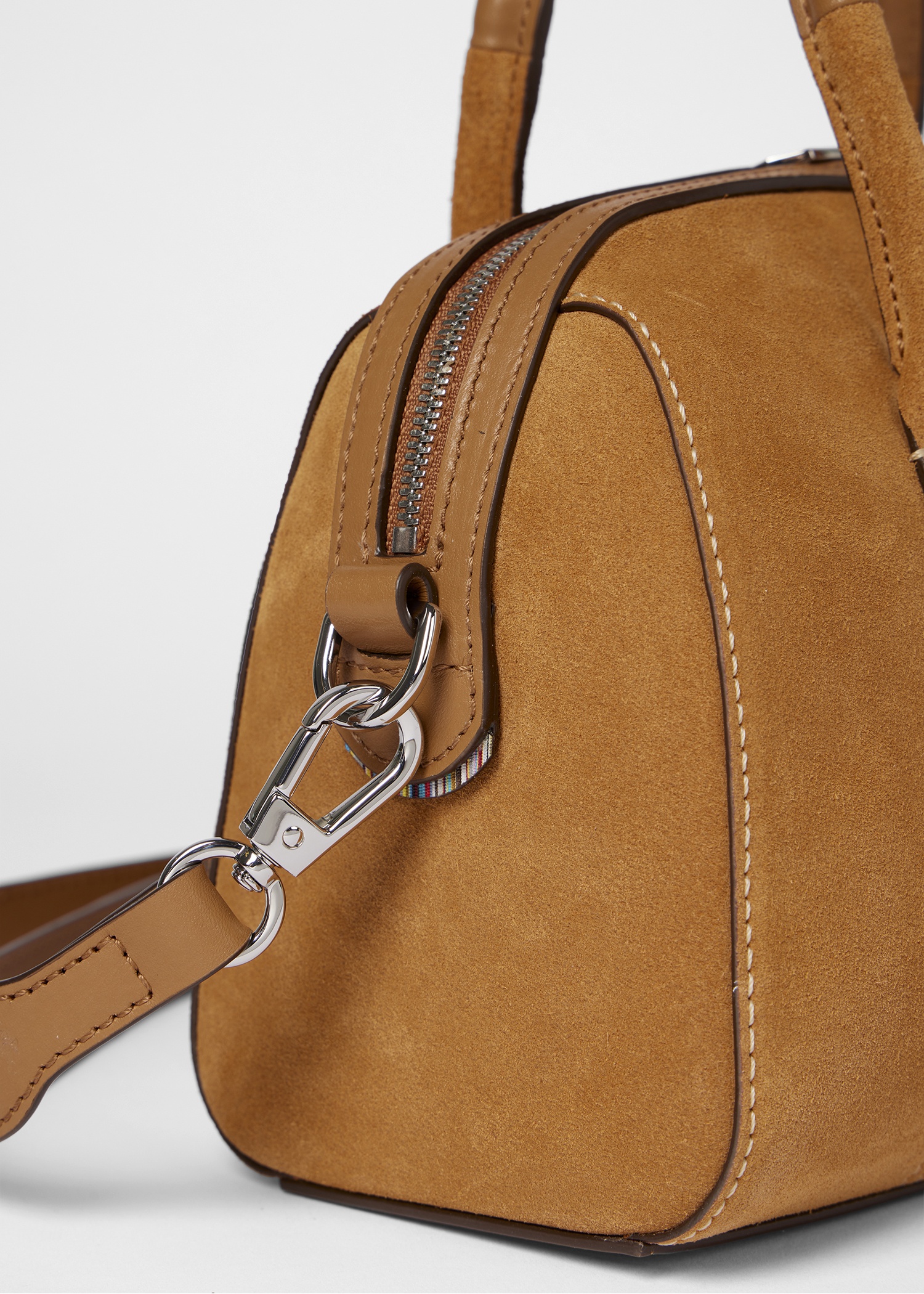 Women's Small Tan Suede 'Boston' Bag - 5