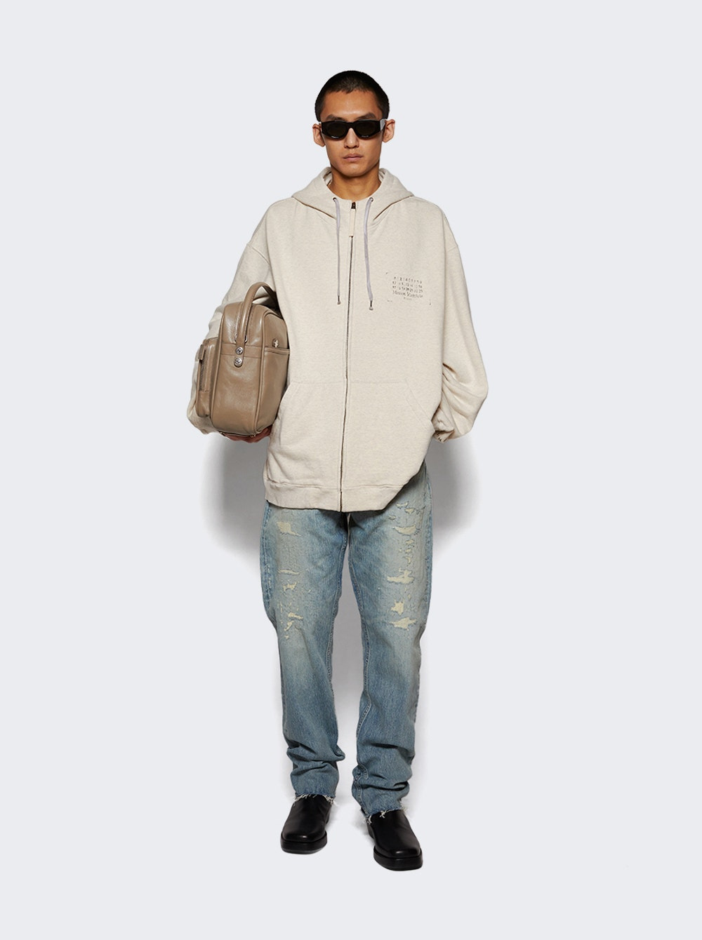 Sweat Jacket Ecru Melange - 5