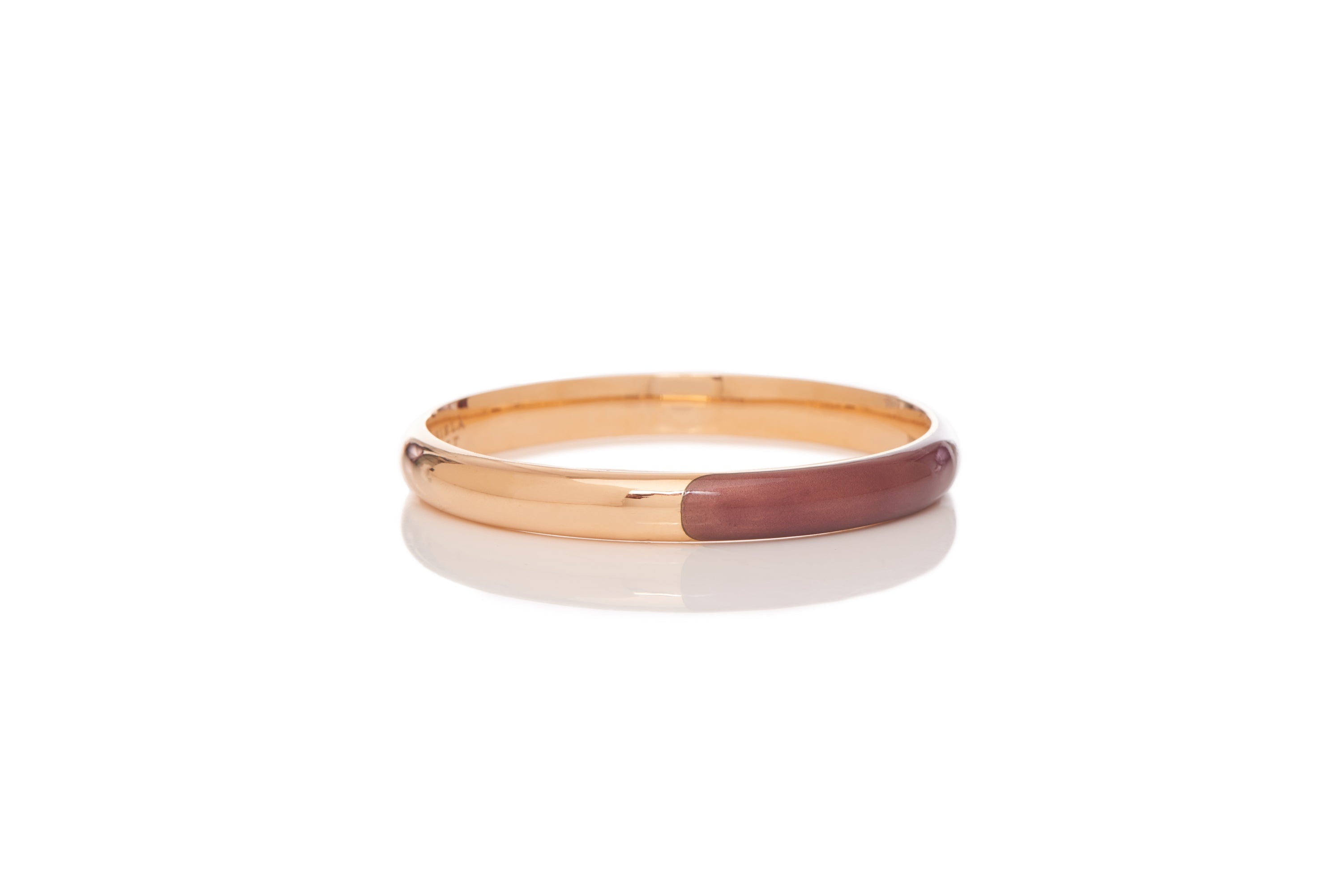 Vitreous Brown Enamel & 18K Gold Bangle - 2