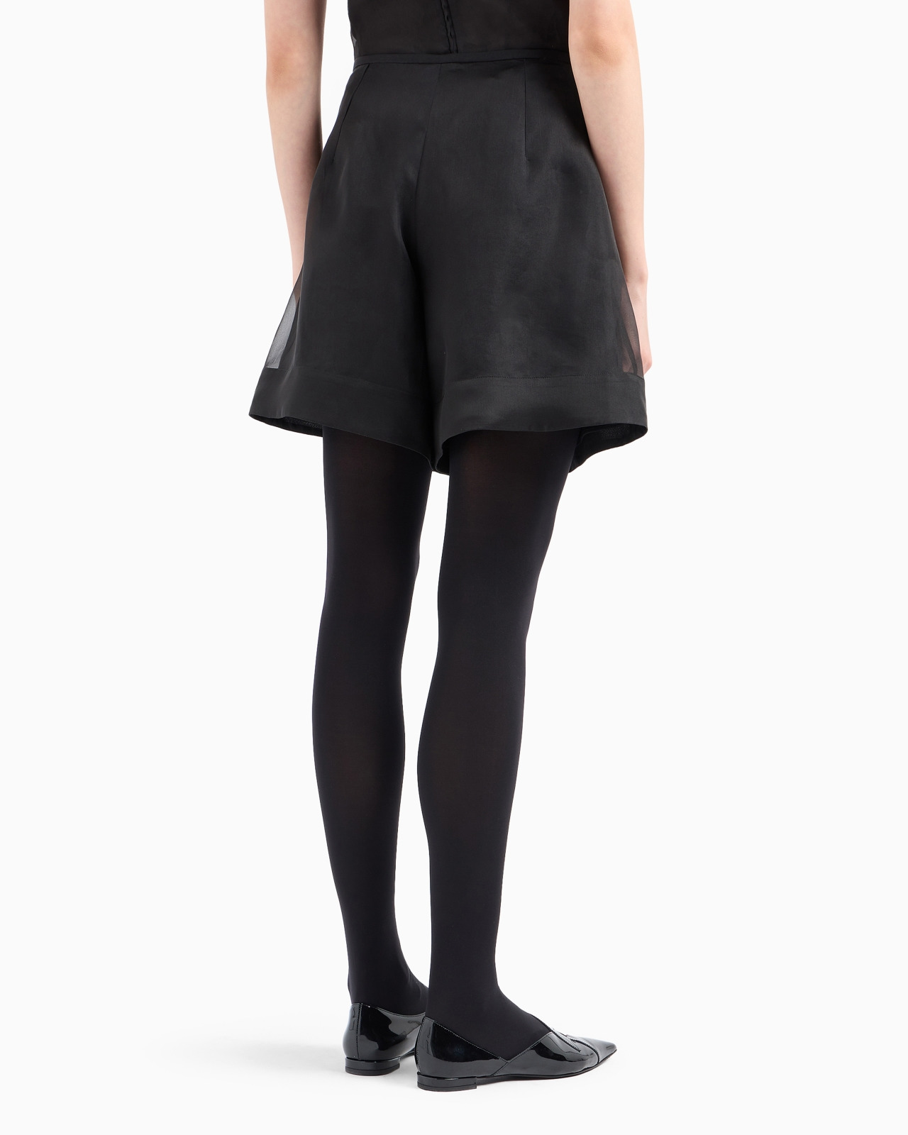 Moon Capsule collection silk organza shorts with godet pleats - 3