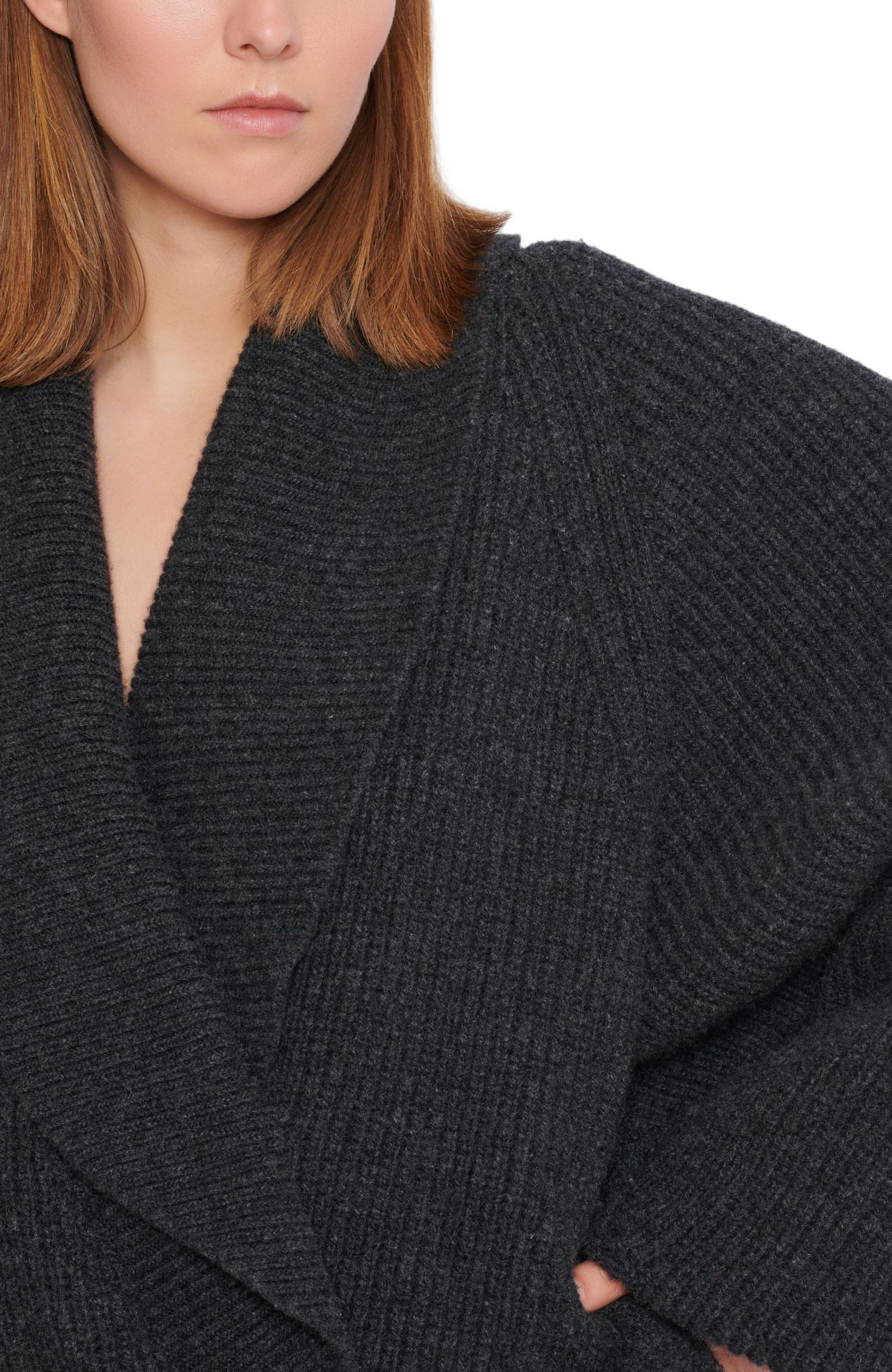 Balmain Oversized Wrap Knit Jumper in Grey at Nordstrom - 7