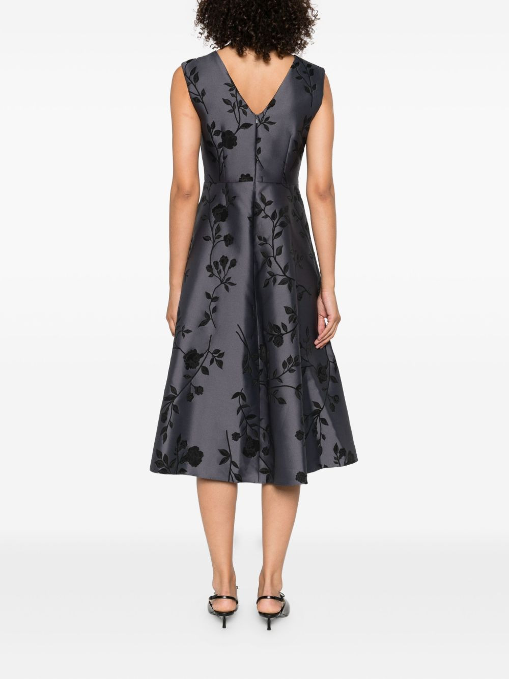 floral-print V-neck mini dress - 4