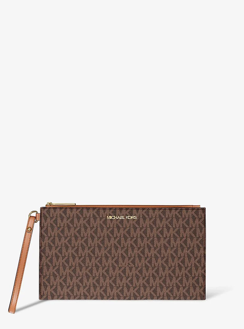 Jet Set Large Signature Logo Wristlet - 1
