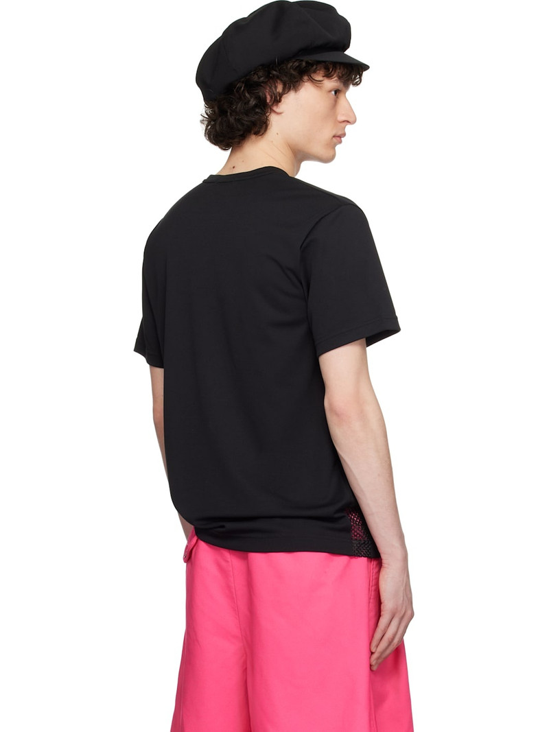 Black Polyester Piqué x Mesh T-shirt 3