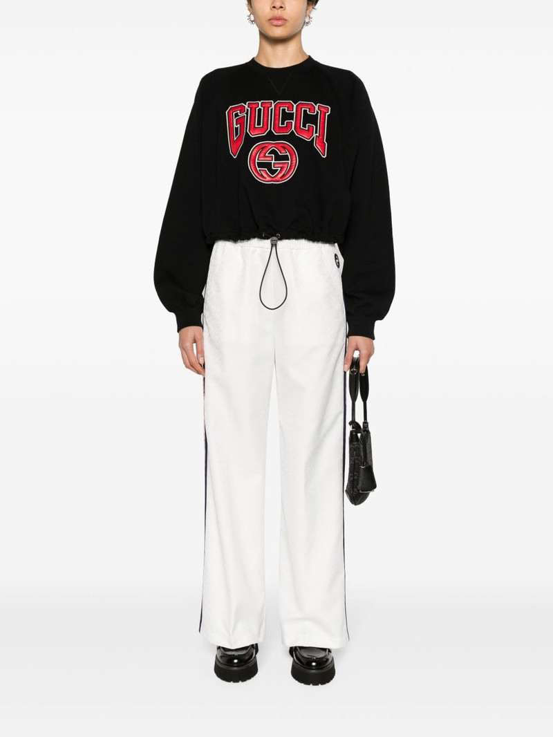 GUCCI logo-appliquÃ© cotton sweatshirt outlook