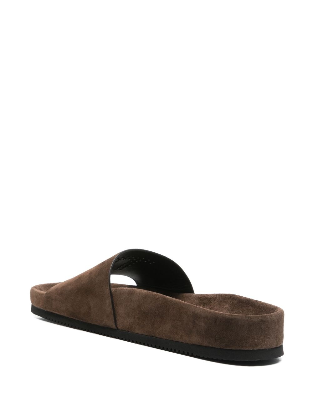 suede flat slides - 3