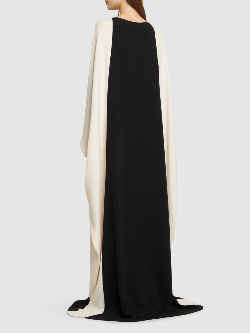 Silk georgette bat sleeve long dress - 3