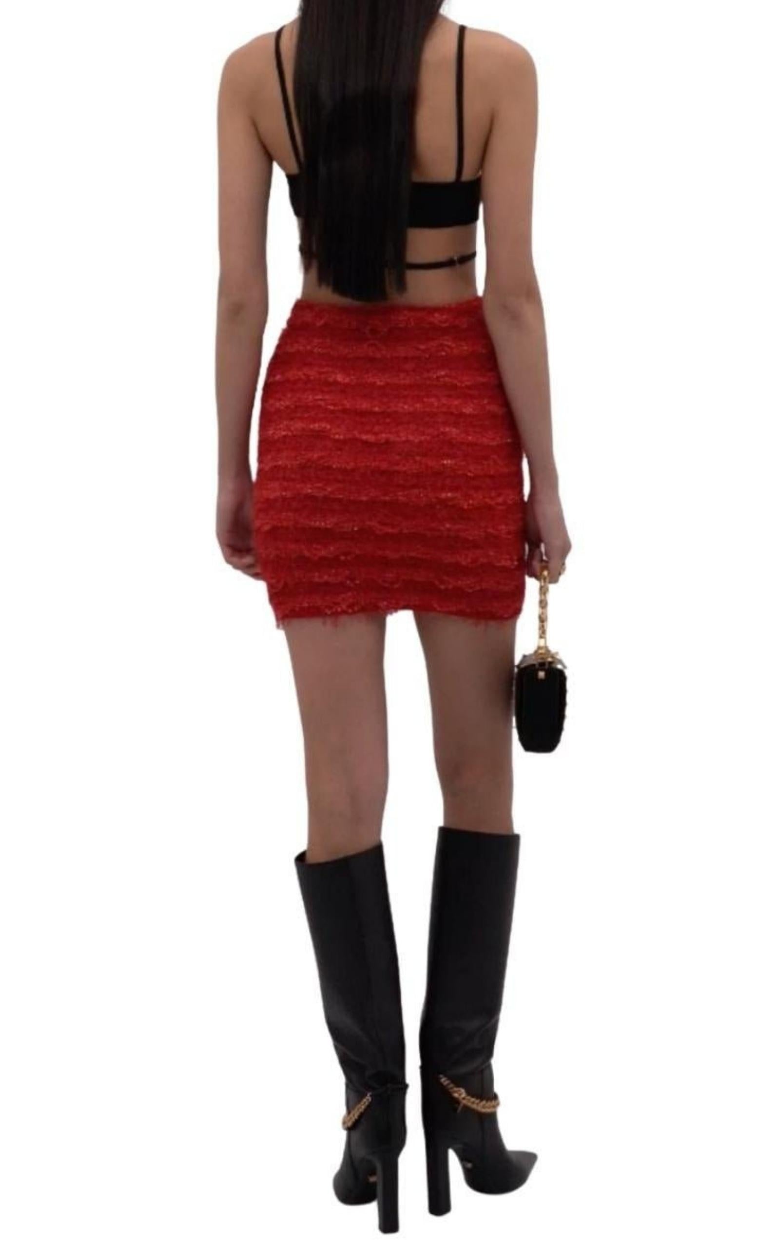 Zipped Tweed Mini Skirt - 3