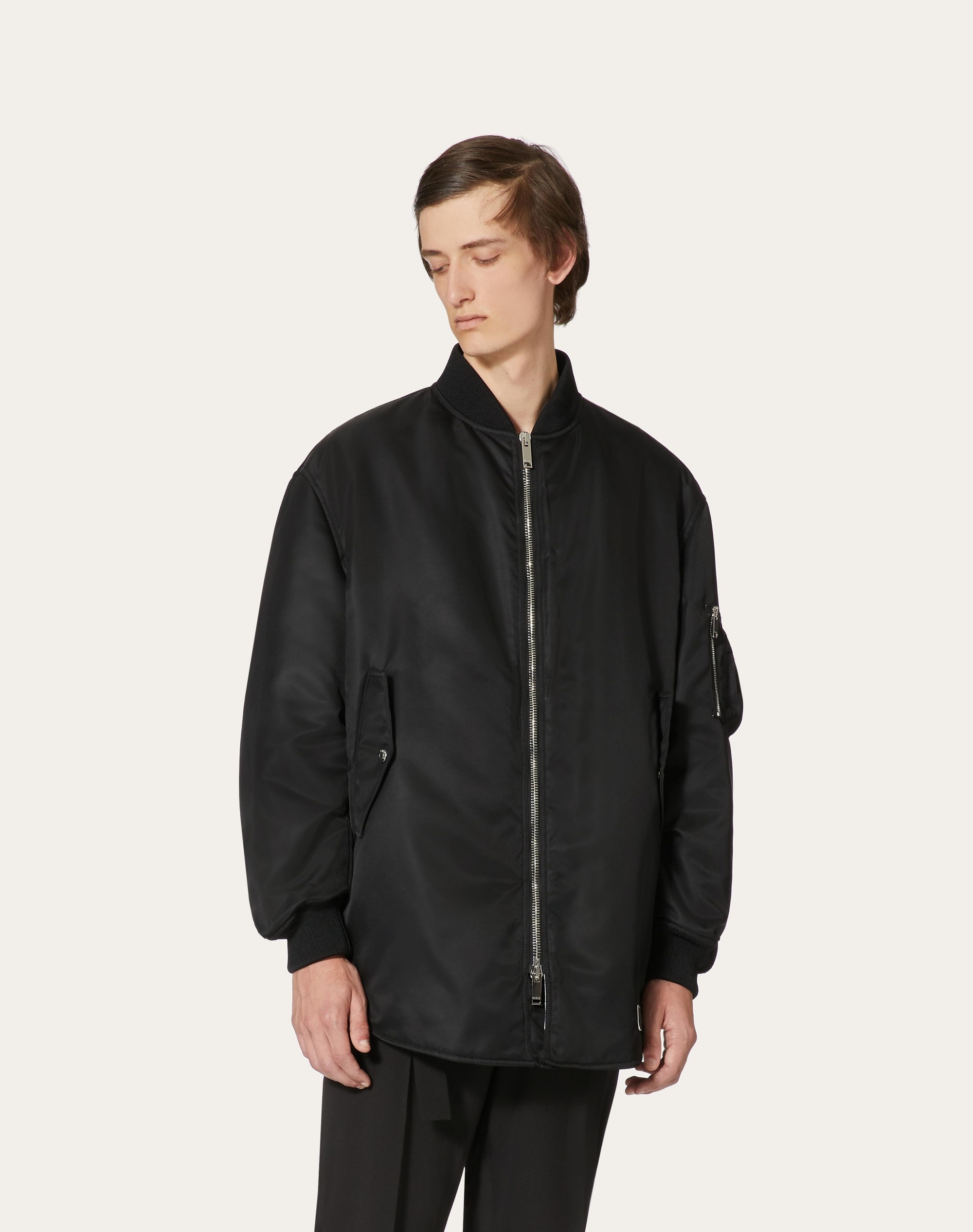 PADDED NYLON VLTN TAG BOMBER JACKET - 3