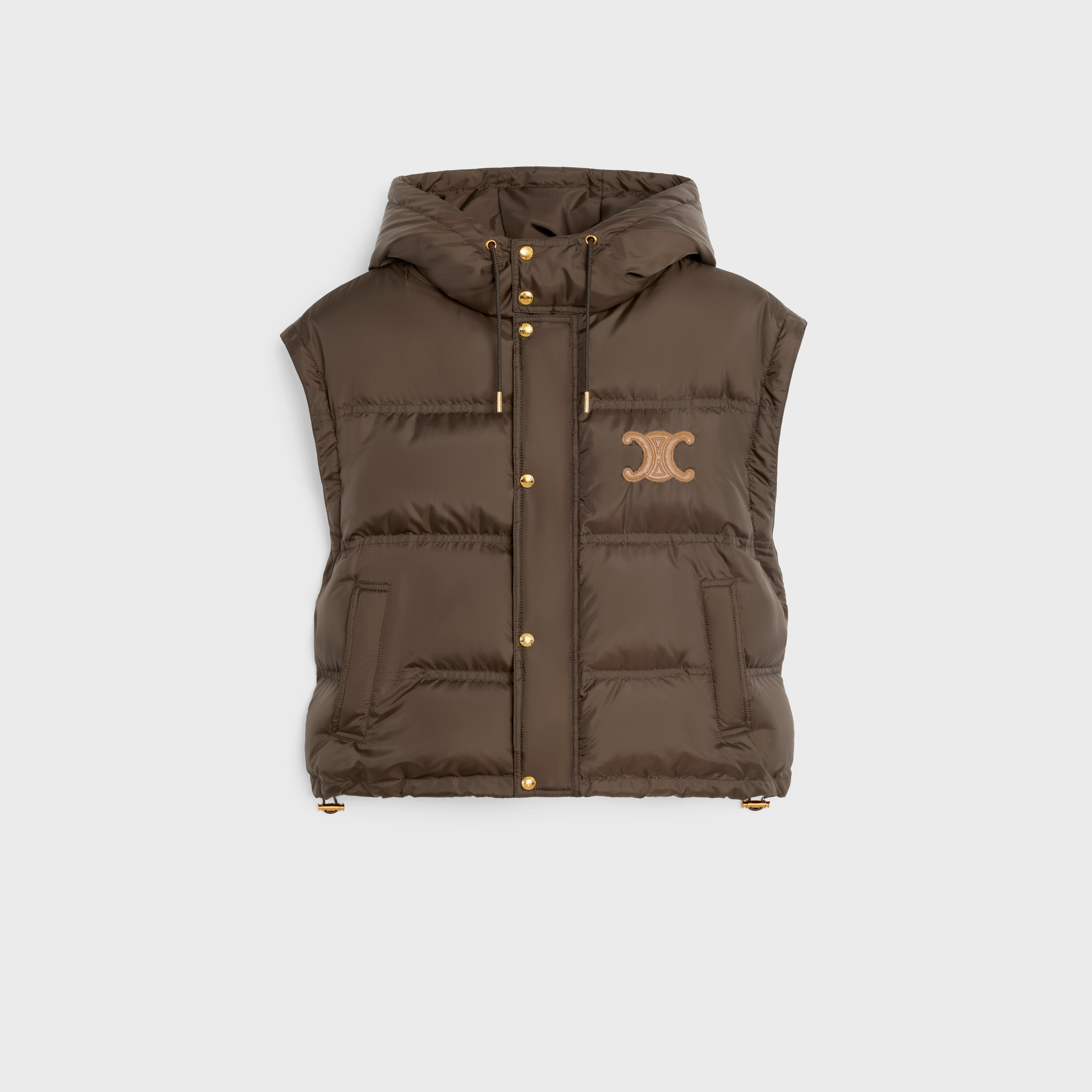 CELINE Triomphe cropped down jacket in lightweight nylon