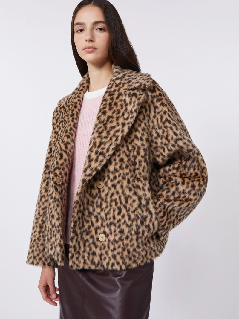 DISEGNO Patterned wool-blend pea coat - CAMEL 5